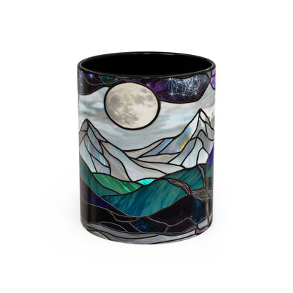 Stained Glass Mountains Mug Mountain Range Coffee Mug Outdoor Lover Gift Outdoor Designs Cup Adventure Mug Hiking Moutain Lover Gift 15oz