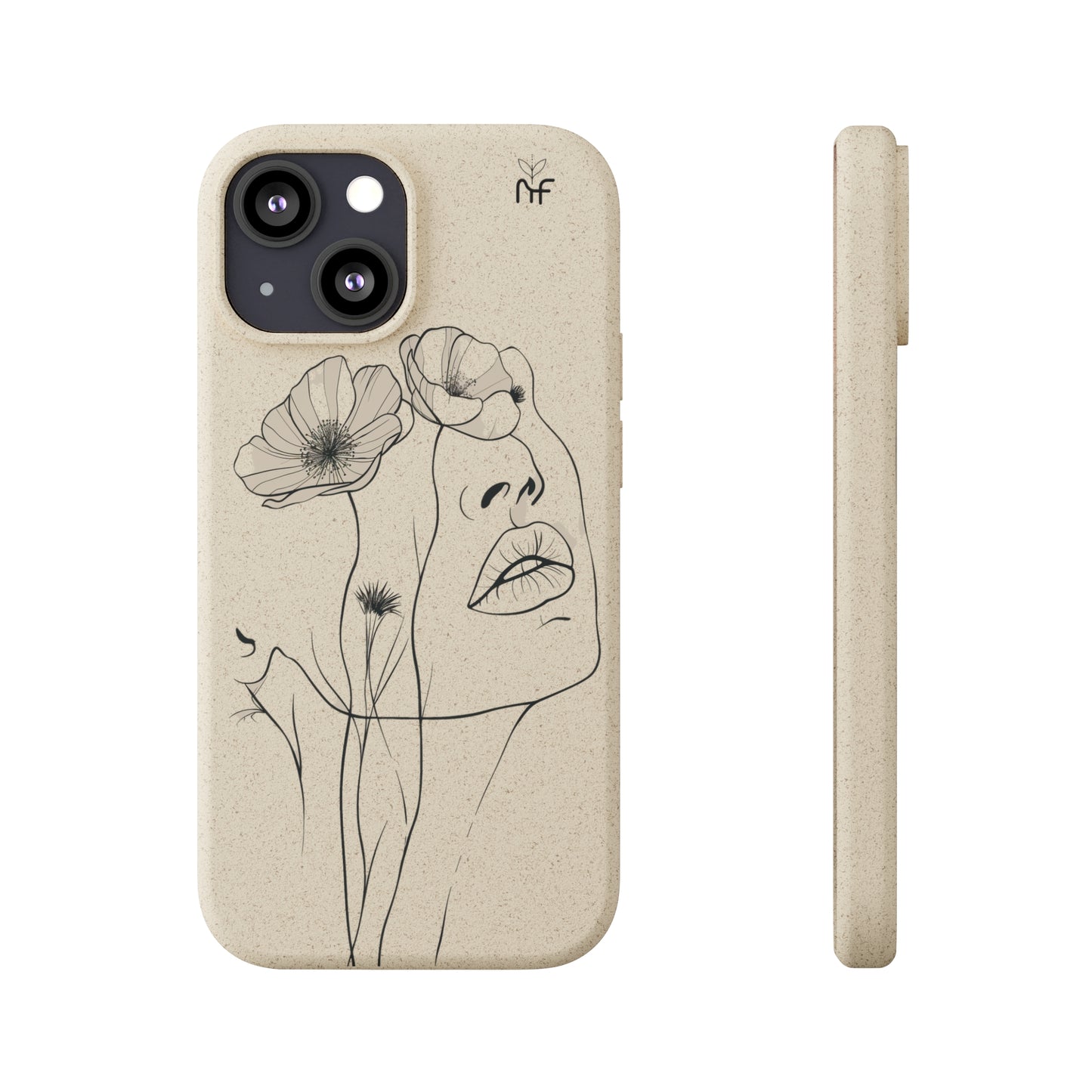 Minimalist Floral Line Art Biodegradable Phone Case – Elegant Eco-Friendly Design for iPhone, Samsung Tough Case - NovaFlair