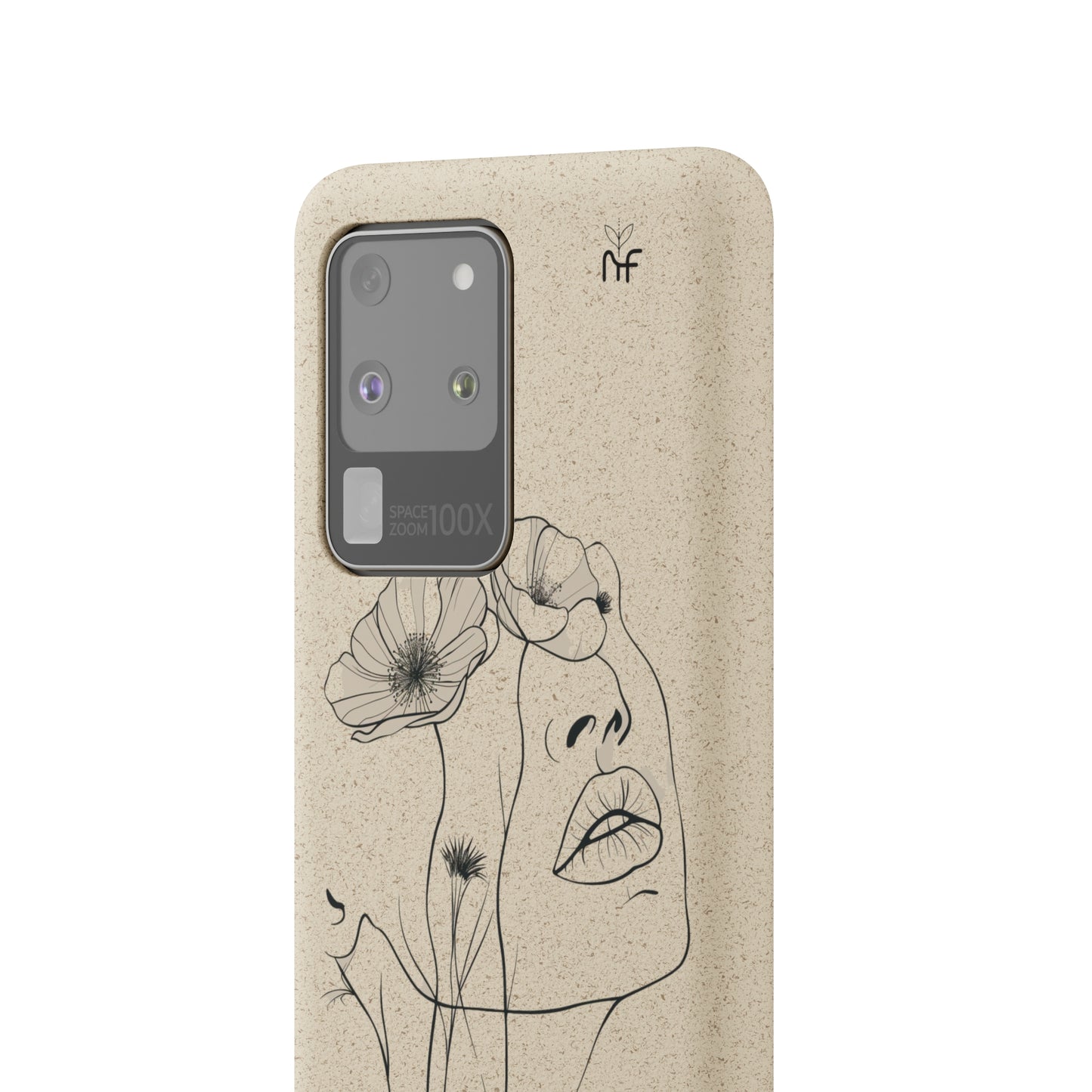 Minimalist Floral Line Art Biodegradable Phone Case – Elegant Eco-Friendly Design for iPhone, Samsung Tough Case