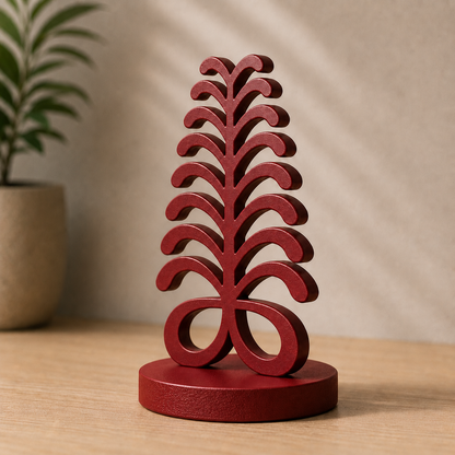 Aya Symbol Sculpture – Afrocentric Home Decor | Modern Adinkra Statue | African Inspired Shelf Decor