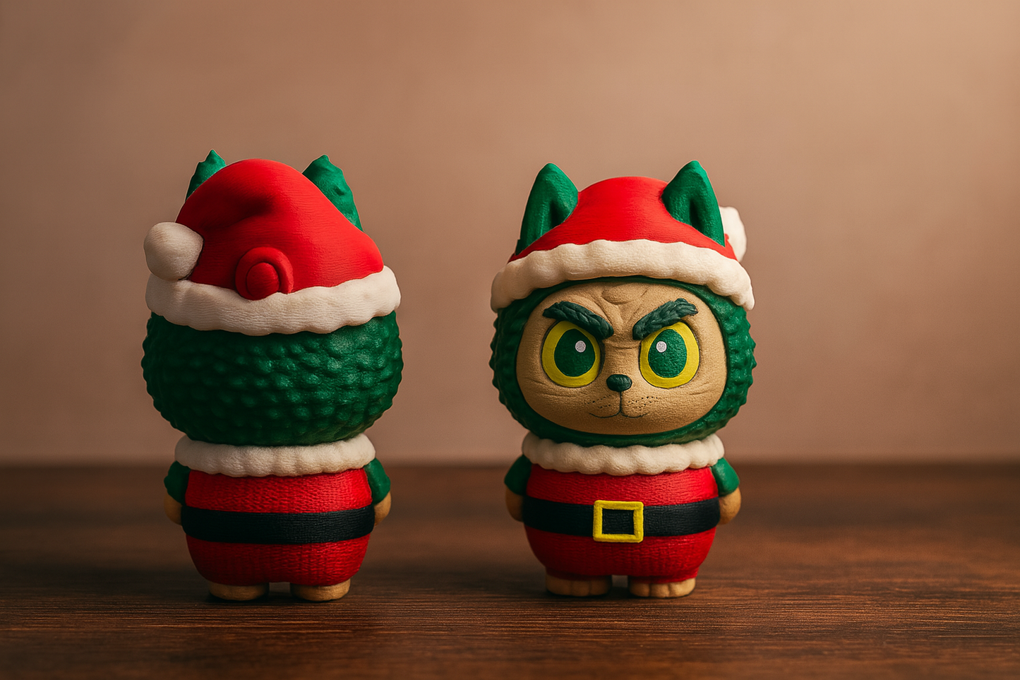 Christmas Labubu Fidget Toy Keychain – Clickable Face Holiday Accessory