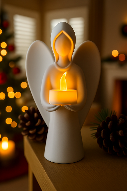 Angel Tealight Candle Holder – 3D Printed Spiritual Christmas Decor