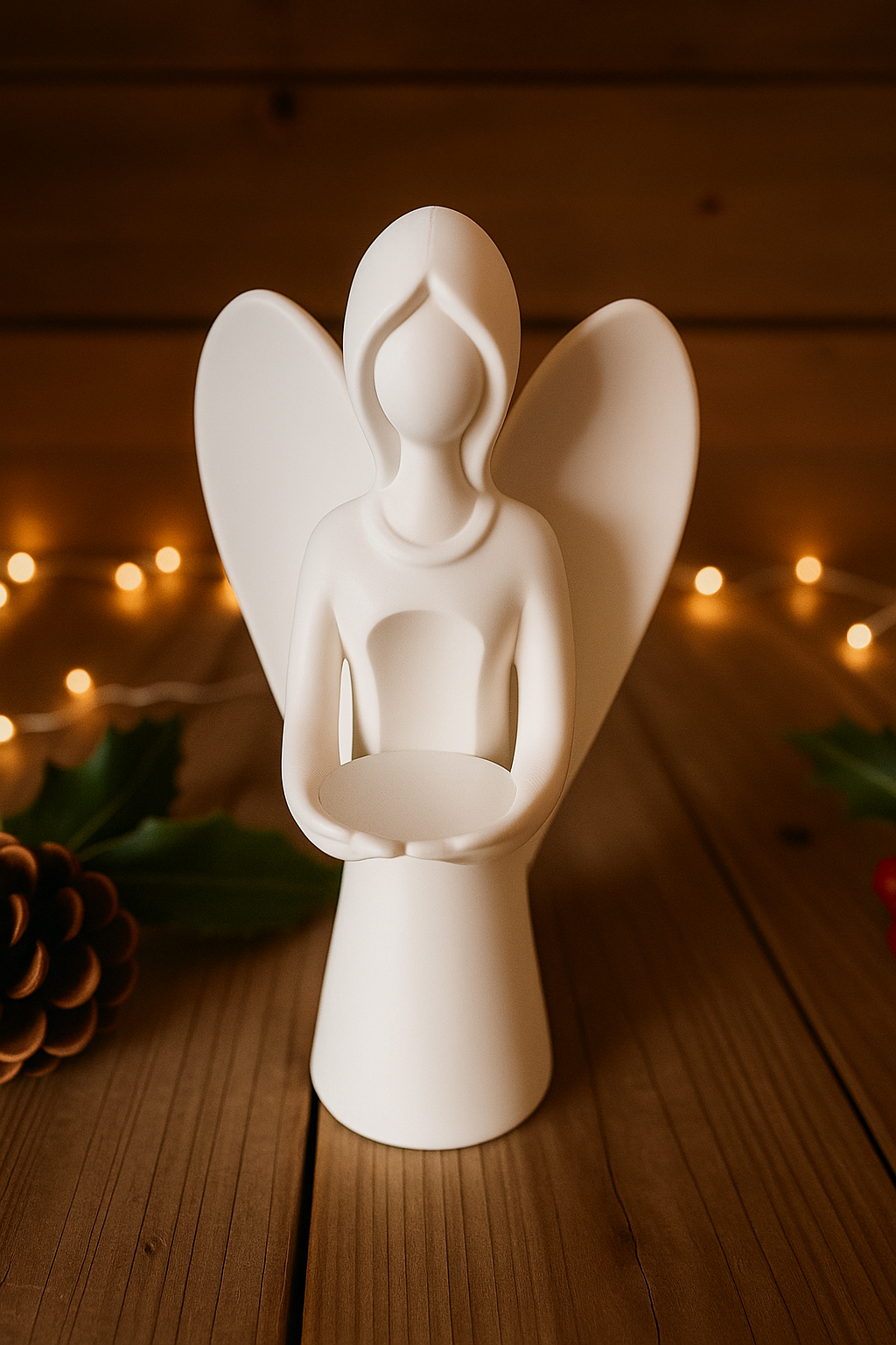 Angel Tealight Candle Holder – 3D Printed Spiritual Christmas Decor