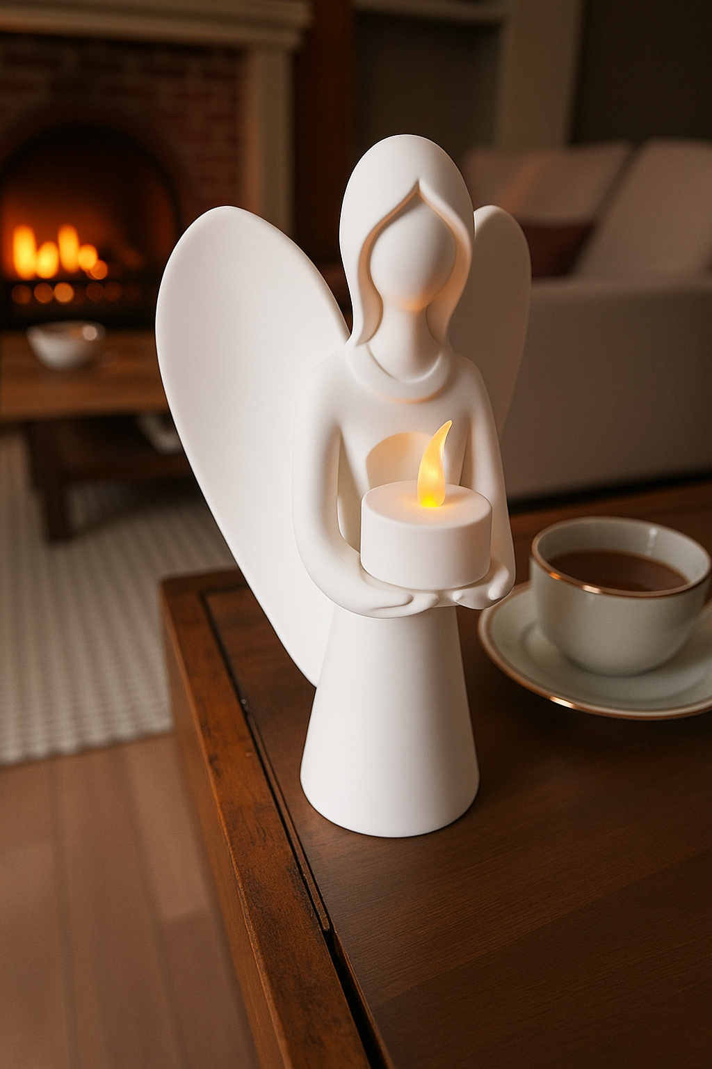 Angel Tealight Candle Holder – 3D Printed Spiritual Christmas Decor