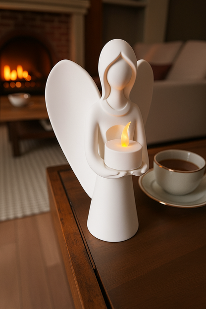 Angel Tealight Candle Holder – 3D Printed Spiritual Christmas Decor