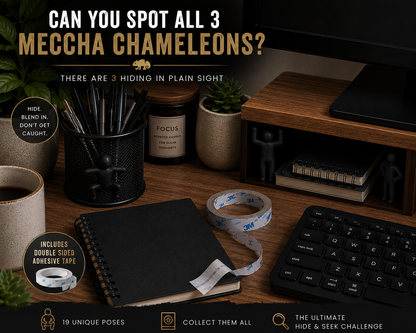 Meccha Chameleon Inspired 3D Printed Mini Figures | Paint Your Own Gamer Desk Toy | 19 Pose Hide & Seek Collectible Set