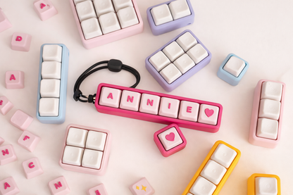 Personalized Mechanical Keyboard Clicker Fidget Toy with Wristlet – Custom Name Keycap Button for ADHD & Sensory Focus