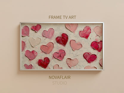 Valentine's Day Frame TV Art, Romantic Abstract Heart Oil Painting, Digital Download for tv, Frame TV and The Frame TV, Valentine Frame tv