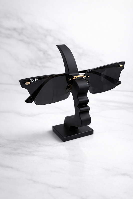 Modern Sculptural Glasses Holder Stand – Minimal Desk Eyewear Display