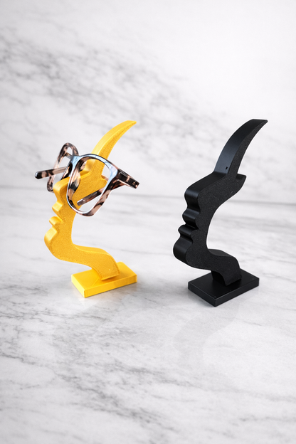 Modern Sculptural Glasses Holder Stand – Minimal Desk Eyewear Display