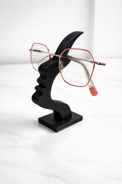 Modern Sculptural Glasses Holder Stand – Minimal Desk Eyewear Display