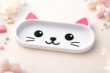 Personalized Cat & Panda Glasses Holder Tray — Custom Name Eyewear Organizer