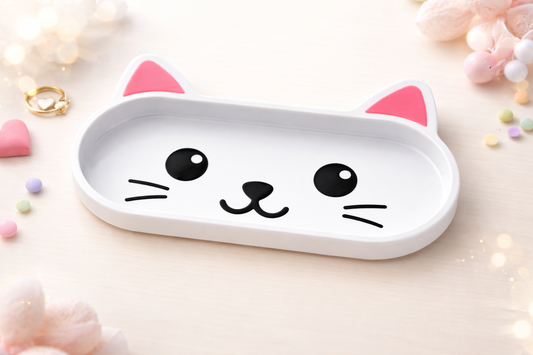 Personalized Cat & Panda Glasses Holder Tray — Custom Name Eyewear Organizer