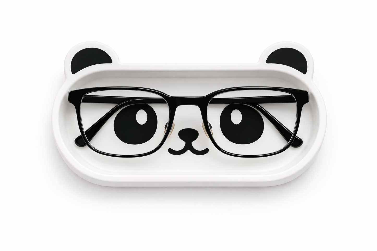 Personalized Cat & Panda Glasses Holder Tray — Custom Name Eyewear Organizer