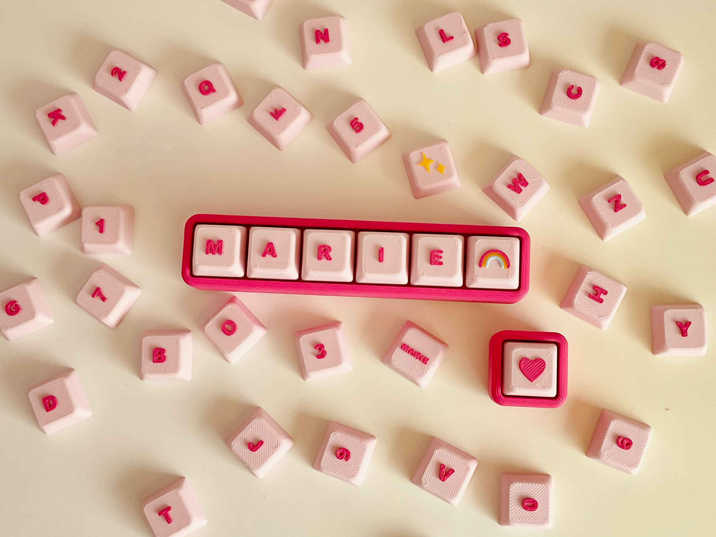 Personalized Mechanical Keyboard Clicker Fidget Toy with Wristlet – Custom Name Keycap Button for ADHD & Sensory Focus