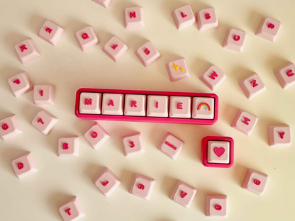 Personalized Mechanical Keyboard Clicker Fidget Toy with Wristlet – Custom Name Keycap Button for ADHD & Sensory Focus
