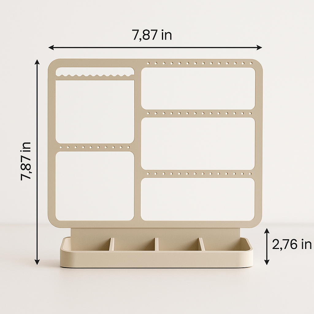 Modern Jewelry Organizer Stand — Minimal Earring & Necklace Holder with Tray
