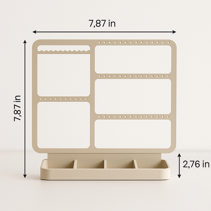 Modern Jewelry Organizer Stand — Minimal Earring & Necklace Holder with Tray