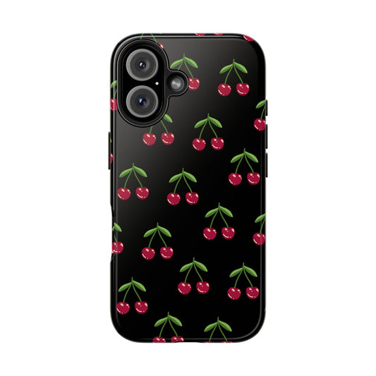 Dark Cherry Delight Phone Case – Cute Minimalist Design for iPhone, Samsung