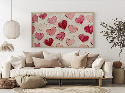 Valentine's Day Frame TV Art, Romantic Abstract Heart Oil Painting, Digital Download for tv, Frame TV and The Frame TV, Valentine Frame tv